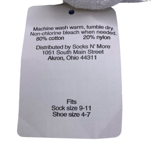 Cheer White Green Turn Down Crew Socks Megaphone “Cheer” Shoe Size 4-7 - Picture 5 of 6